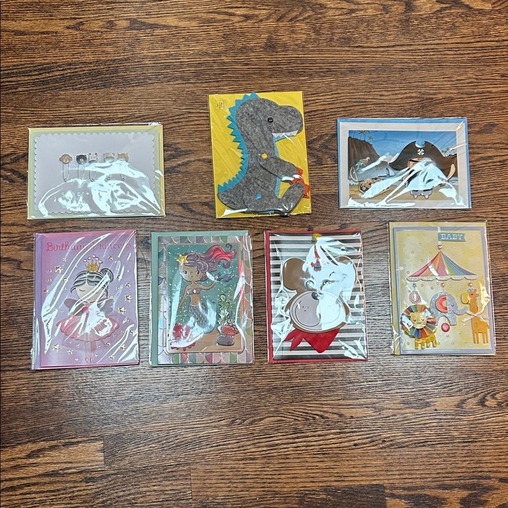 7 Colorful Handmade Birthday Card Set